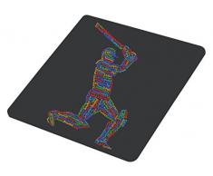 Feel Good Art Posavasos de alto brillo en lienzo tipográfico Cricketer diseño (Multicolor en tonos de negro)