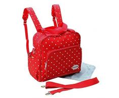 gmmhl 2 piezas Baby Mochila Bolso cambiador Bolsa de bolsa para pañales Baby funda viaje Selección de Colores (Rojo)