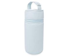 Duffi Baby Termo Porta biberon Polipiel Bebe. Bolsa termica portabiberon Caliente y Frio. Funda isotermica para biberones o Termo portatil. Cremallera y asa. Limpieza facil. Color Azul