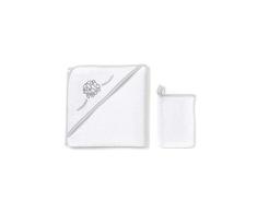 Funnababy Luxury ABC - Toalla con capucha bordada y guante de lavado