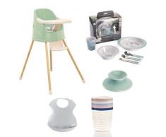 THERMOBABY YOUPLA – Trona – 5 latas de conservación – Caja de vajilla – Ventosa universal – Babero semirrígido