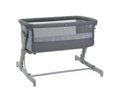 Chicco Next2Me Go, Cuna de Colecho Plegable, Universal Compatible con Distintas Camas, Altura Regulable, Inclinable, Buena Circulación de Aire, Colchón y Funda de Viaje Incluidos, Gris (Dark Grey)