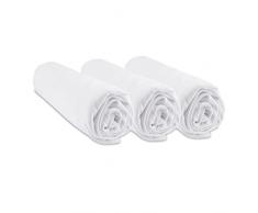 Juego de 3 sábanas bajeras de bambú para Cuna de 60 x 120 cm, Color Blanco (Marca Easy Dort)