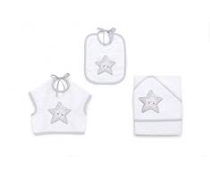 Italbaby - Juego de toalla con capucha y babero Star Gery