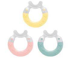MAM Anillo de dentición limpiador 3+ meses – Masa las encías, limpia los primeros dientes – Color aleatorio