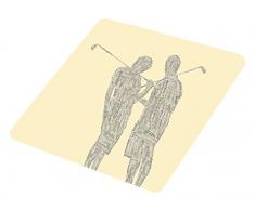 Feel Good Art Posavasos de alto brillo en lienzo tipográfico Golf diseño de pareja (Color Crema)