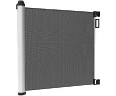 Leogreen - Barrera Aeguridad Niños Escalera Extensible/Retráctil 0-125 cm, Barrera Escalera Bebe Retráctil Puerta Enrollable Bebe, Puertas de Seguridad para Niños y Perros, Mecanismo de una Mano