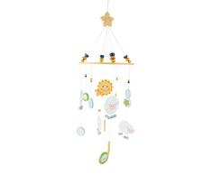 BIECO Móvil 3D de oveja Betty, de madera resistente, móvil de madera para bebé, adecuado como cambiador, cuna, cuna, etc. aprox. 23 x 23 x 60 cm, móvil para niñas y niños