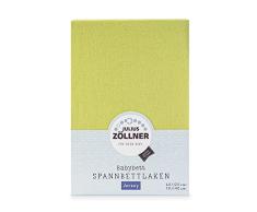 Julius Zöllner 8380313340 Jersey - Sábana Bajera Ajustable (60 x 120 / 70 x 140 cm), Color Verde