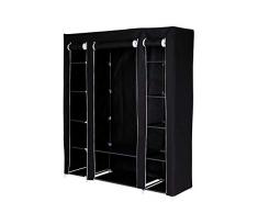 dibea wr00615 plegable plástico de armario 175 x 150 x 45 cm), color negro, color negro