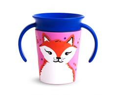 Munchkin Miracle 360° Wildlove - Vaso Antiderrames Entrenamiento con Asas, Zorro Rojo, 177 ml