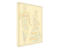 Feel Good Art - Posavasos, diseño tipográfico moderno (tonos neutros), multicolor, 60 x 40 cm