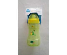 MAM Sports Cup, Vaso de aprendizaje con tapón automático, vaso antiderrame para bebé con válvula de control de flujo, taza antigoteo fácil de sujetar, 12+ meses, verde