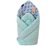 Minky - Manta para Envolver al bebé, 100% algodón, 75 x 75 cm, Saco de Dormir, Doble Cara, Suave, Multifuncional, antialérgico, para bebés (Bosque con Minky)