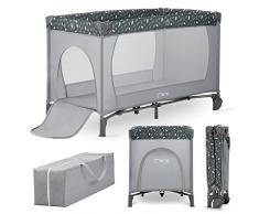 Cuna de Viaje MoMi BELOVE, para niños de hasta 15 kg, Ancho 65 x Largo 125 x Alto 78 cm (Plegable 21 x 23 x 80 cm), Cuna de Viaje para niños con colchón, 2 Ruedas, Bolsa de Transporte
