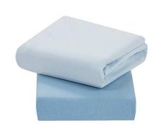 Clevamama Sábanas bajeras Elásticas para colchón de Cunas 70x140 cm (2 Pk), algodón - Azul