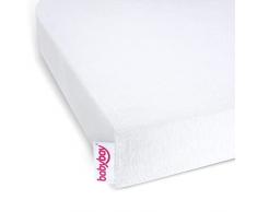 Babybay - Sábana Bajera Ajustable (105 x 57,5 cm), Color Blanco
