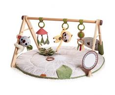 Tiny Love Boho Chic Gymini Gimnasio bebe multifuncional con arco de juego de madera natural, alfombra bebe acolchada, juegos sensoriales, 20 actividades, colección Boho Chic