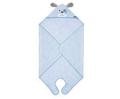 Clevamama Capa De Baño Bebé - Toalla Delantal Con Capucha, Algodón Bambu, color Azul, 98x98 cm, 5391533835104