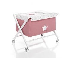 Alondra Rose 670-18223 - Minicuna tijera completa, color rosa/blanco