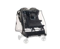 hauck Plastico Lluvia Universal Carro Gemelar, Burbuja Lluvia Universal Silla de Paseo Gemelar, Protector de Lluvia con Borde Reflectante, Ventana, Transparente