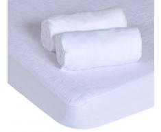 Protector de colchón PMP Lote 1/2 Hojas de Cubierta Blanco Jersey 60X120 cm