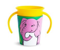 Munchkin 051951 - Miracle 360° Wildlove - Vaso Antiderrames Entrenamiento con Asas, Elefante, 177 ml