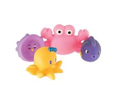 Bieco 27003514 - Juego de 4 animales para bañera, juguete para bañera, juego con 4 animales marinos, multicolor