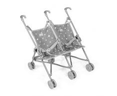 La Nina-62088 Sillita gemelar muñecas, Color Gris, 49 x 53 x 41 cm (62088)