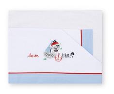 Pirulos 00313313 - Sábanas, diseño pirate, 60 x 120 cm, color blanco y azul