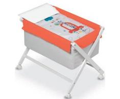 Pirulos 28430014 - Minicuna plegable tijera nogal, diseño big car, 68 x 90 x71 cm, color blanco y gris