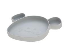 Lässig 1310035253 - Plato de silicona infantil/little chums mouse gris, unisex Lot de 1