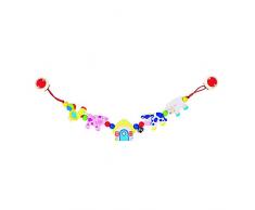 Goki Pram chain farm animals with clips juguete colgantes para bebé - Juguetes colgantes para bebé (Multicolor, Metal, Madera, Cochecito/carrito de bebé, Niño/niña, Alemania, 40 cm)