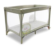 ASALVO Cuna de viaje 120x60 Speed para bebés y niños de 0 a 15kg /2 en 1: Cuna y Parque con ruedas, Plegado fácil en 30 segundos, Beige Nube