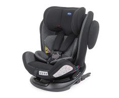 Chicco Unico Plus Silla de Coche ISOFIX Giratoria 360° y Reclinable Bebés de 0 - 36 kg, Grupo 0+, 1, 2, 3, Niños de 0 a 12 Años, Fácil Instalar, Reposacabezas Ajustable, Reductor para Bebé, Gris