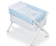 Pirulos 28300510 - Minicuna plegable tijera blanca, diseño osito star, 68 x 90 x71 cm, color blanco y azul