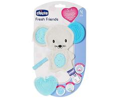 Chicco Fresh Friend - Mordedor y muñeco 3en1, 4 m+, azul