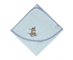 Sterntaler Toalla de baño con capucha Emmi el burro, Edad: a partir de 0 meses, 80 x 80 cm, Azul claro