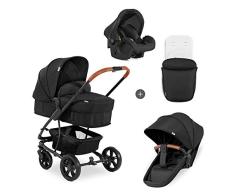 hauck Sistema de Viaje Pacific 4 Shop N Drive, Carrito Bebe, Carrito 3 en 1, Capazo, Silla de Paseo, Silla para Coche, Reversible, desde Nacimiento hasta 25 kg, Negro