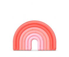 Suavinex, Mordedor de Silicona para Bebés +0 Meses. Anillo de Dentición Flexible y Ligero. Diseño Arcoiris. Color Rosa