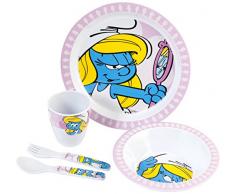 Home Los Pitufos Set Infantil de Desayuno Dibujo Pitufina, Multicolor
