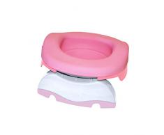 Pack de maceta multifuncional: tarro de viaje, reductor de aseo, maceta de casa gracias a la carga flexible y 10 recambios desechables (rosa claro).