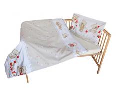 cosing 332 – 019 – 155 Juego de ropa de cama infantil algodón 2 piezas – Oso parte Capuccino, color marrón