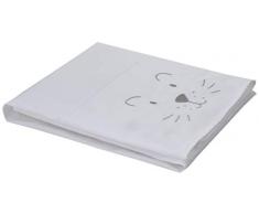Jollein - Funda de edredón y funda de almohada, 75 x 100 cm, diseño de león suave, 75 x 100 cm, color gris