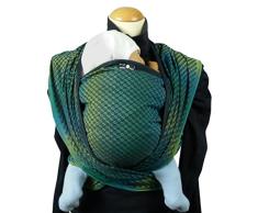DIDYMOS Tejido manta para bebé, facett Tethys, tamaño 7, 520 cm, negro/verde