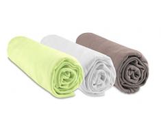 Juego de 3 sábanas de 70 x 140 cm, Cama Infantil, 70 x 140 cm, bambú hipoalergénico, anís Blanco, Topo, Extensible, sueño Sano, Marca Easy Dort, Certificado Oeko-Tex | Fabricado en Europa