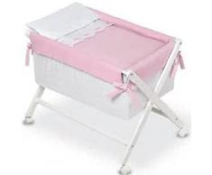 Bimbi Class - Minicuna, 68 x 90 x 71 cm, color blanco y rosa
