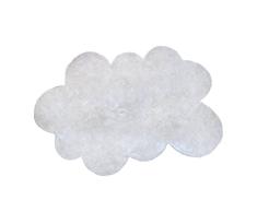 Pilepoil nube de seda y algodón alfombra (140 x 200 cm, tamaño grande), color blanco