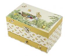 Trousselier - Pierre Conejo - Peter Rabbit. - Caja de tesoros y joyas musicales - Ideal para regalo infantil - Música en Primavera de Vivaldi - Colorido Verde