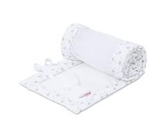 babybay Protector de cuna de malla para cama auxiliar/protección contra golpes para cama de bebé, apto para modelo Boxspring XXL, estrellas blancas y gris perla